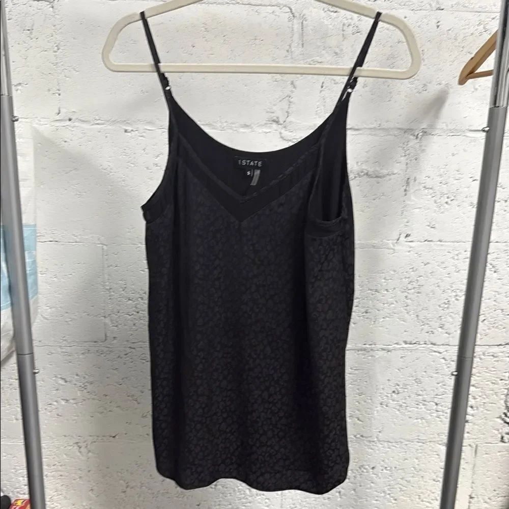 1. State Black Fitted Camisole Top Leopard Print Worn Once - Size Small